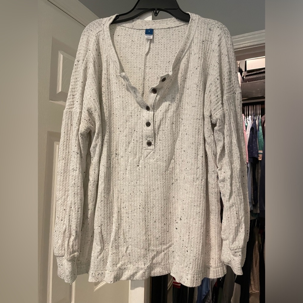 Women's Cream Waffle Henley